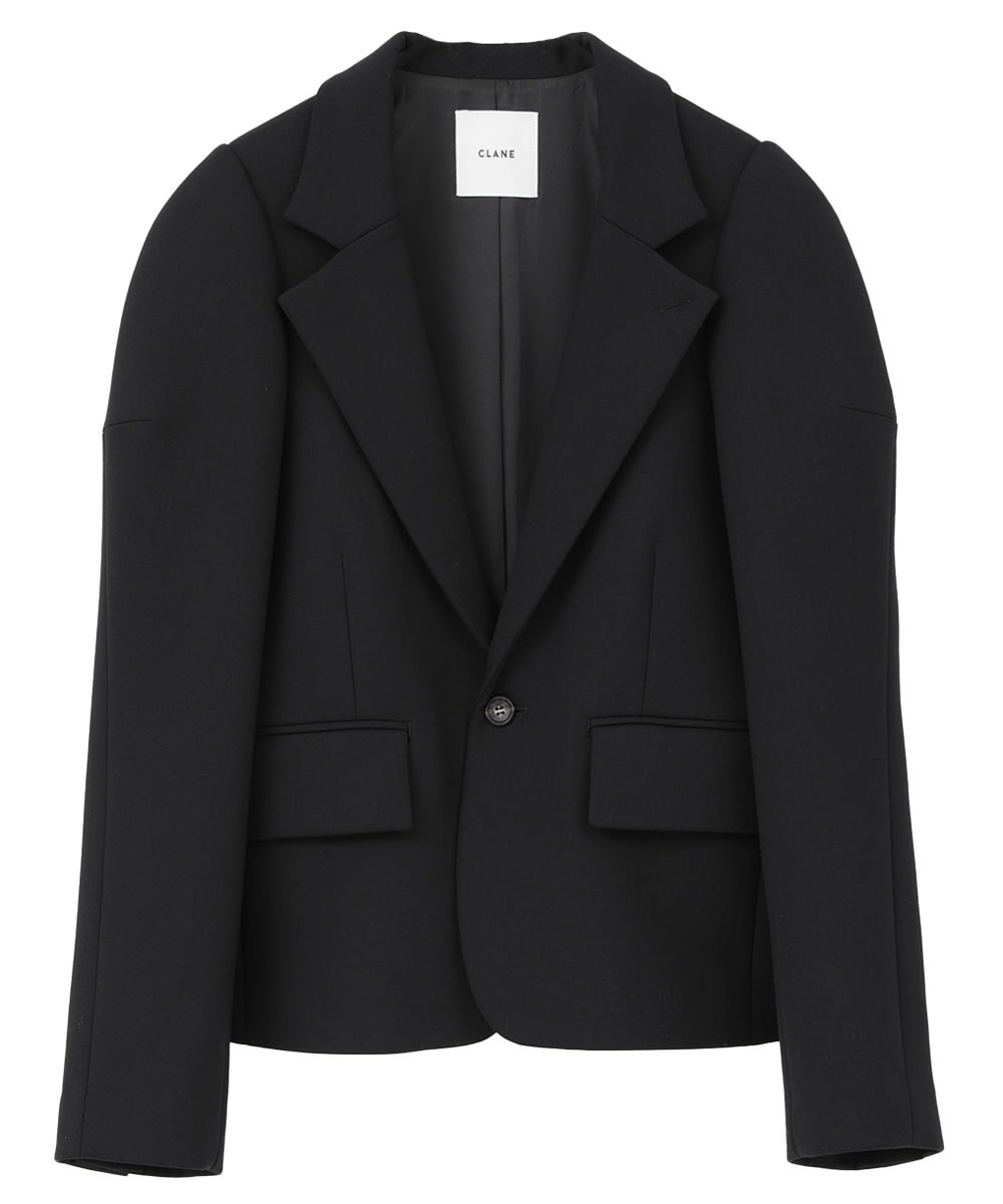 SCULPTED SLEEVE COMPACT JACKET - BLACK