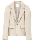 SCULPTED SLEEVE COMPACT JACKET - BEIGE