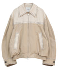 W COLOR STUDDED DRIZZLER JACKET - BEIGE