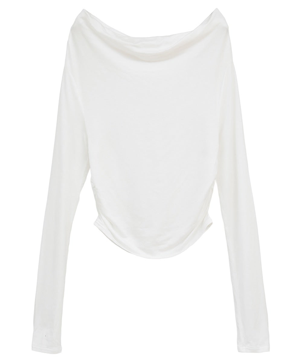 DRAPED OFF SHOULDER SOFT CUT TOPS - WHITE