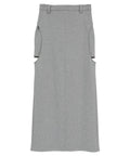 CIRCLE CUT SWEAT SKIRT - GRAY