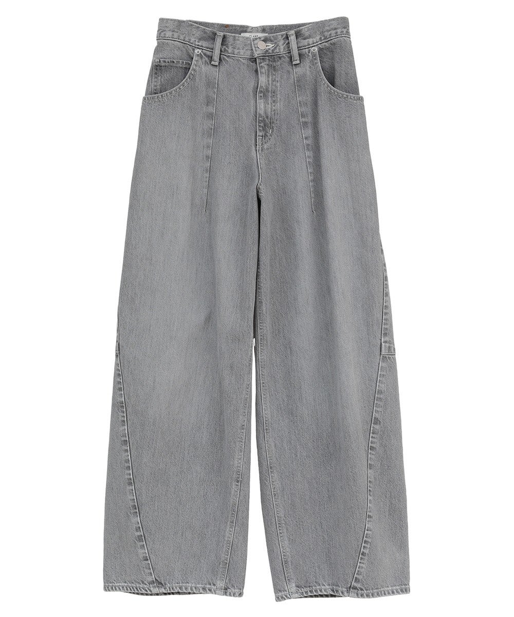 COCOON BULKY DENIM PANTS - GRAY