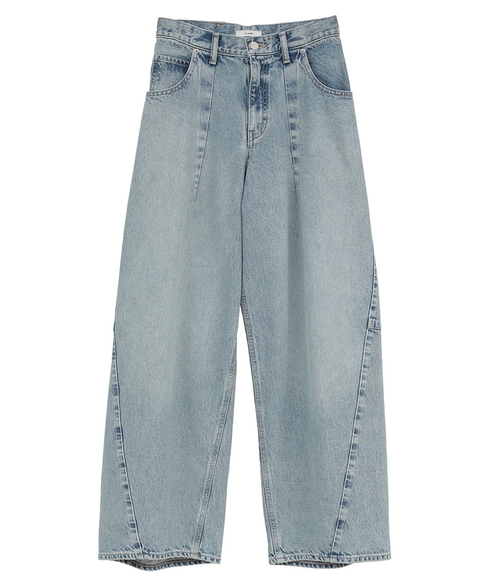 COCOON BULKY DENIM PANTS - BLUE