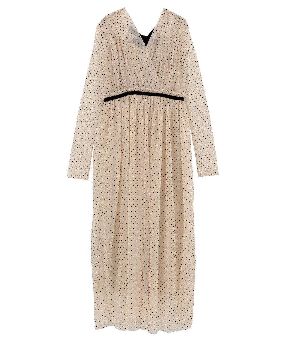 DOT SHEER CACHECOEUR ONEPIECE - BEIGE