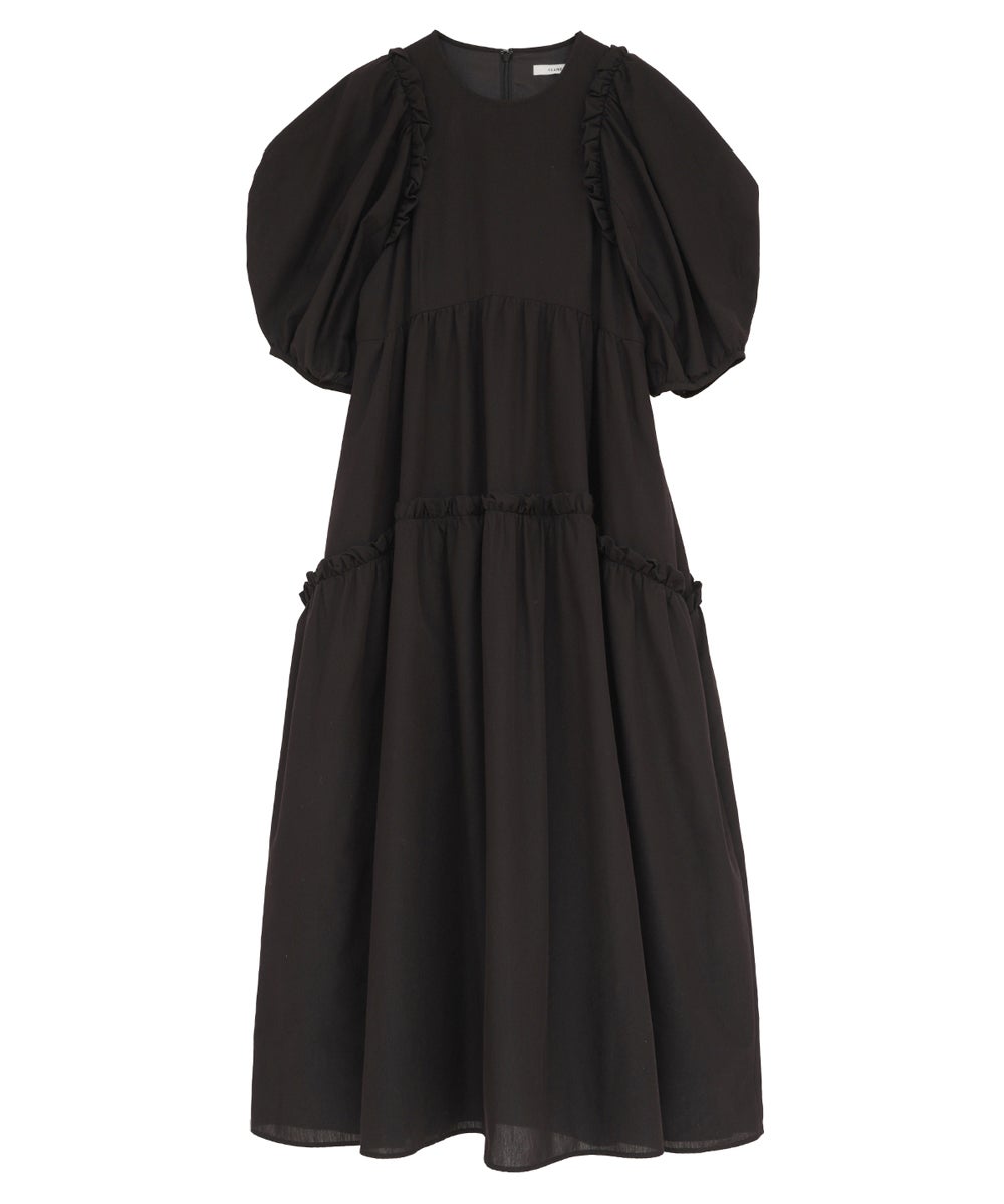 BUBBLE FRILL ONEPIECE - BLACK