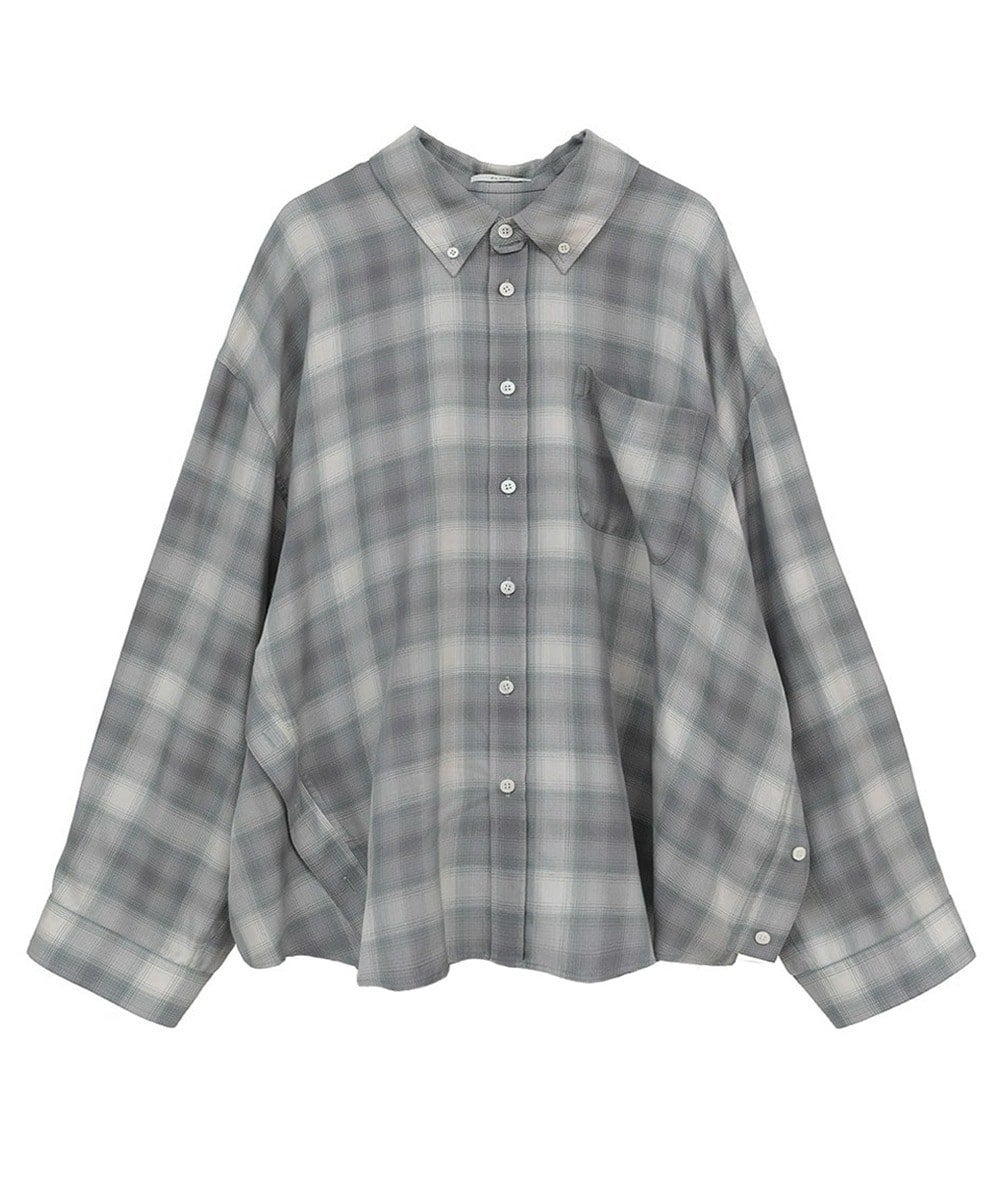 2WAY OVER OMBRE CHECK SHIRTS - GRAY