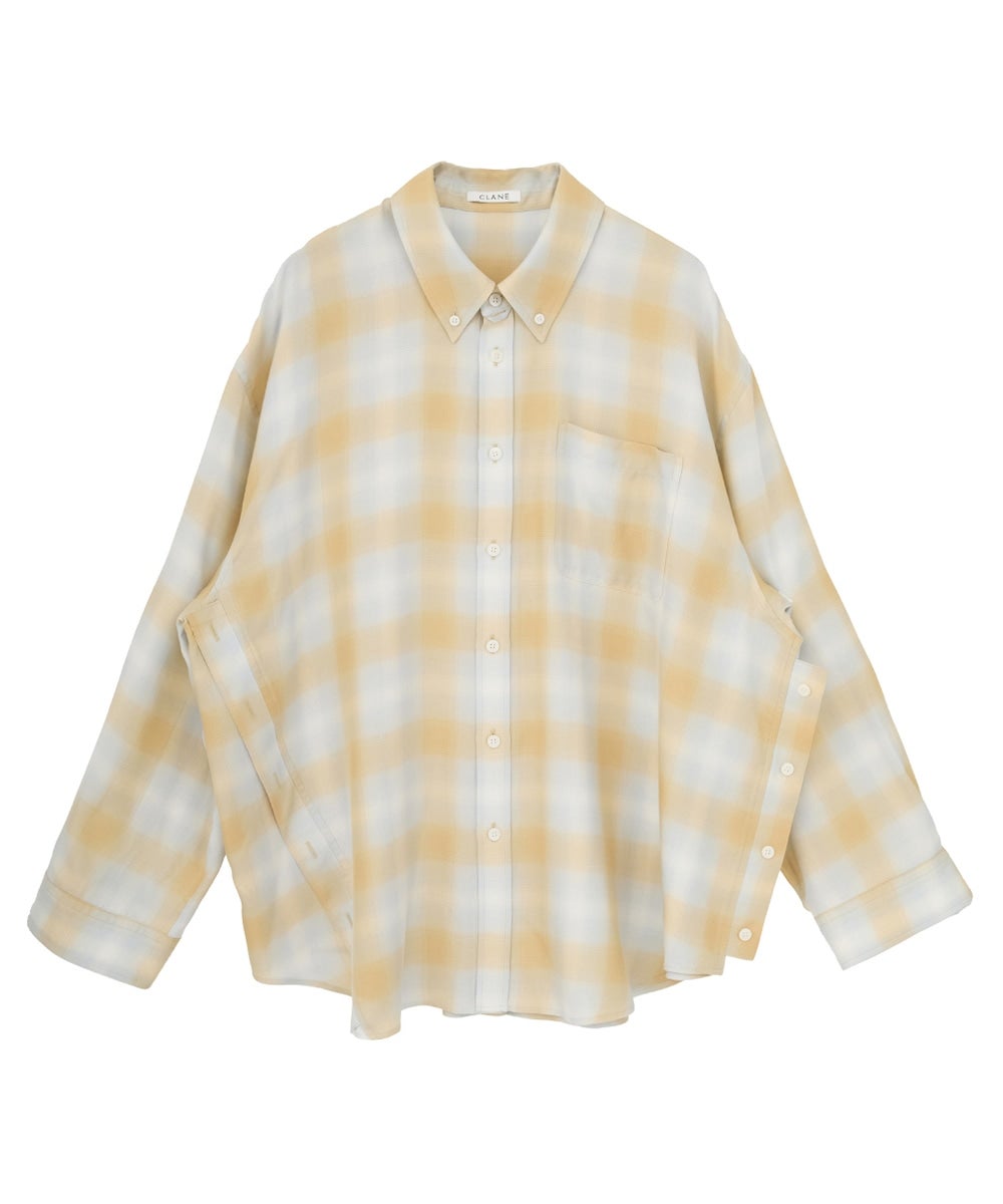2WAY OVER OMBRE CHECK SHIRTS - YELLOW