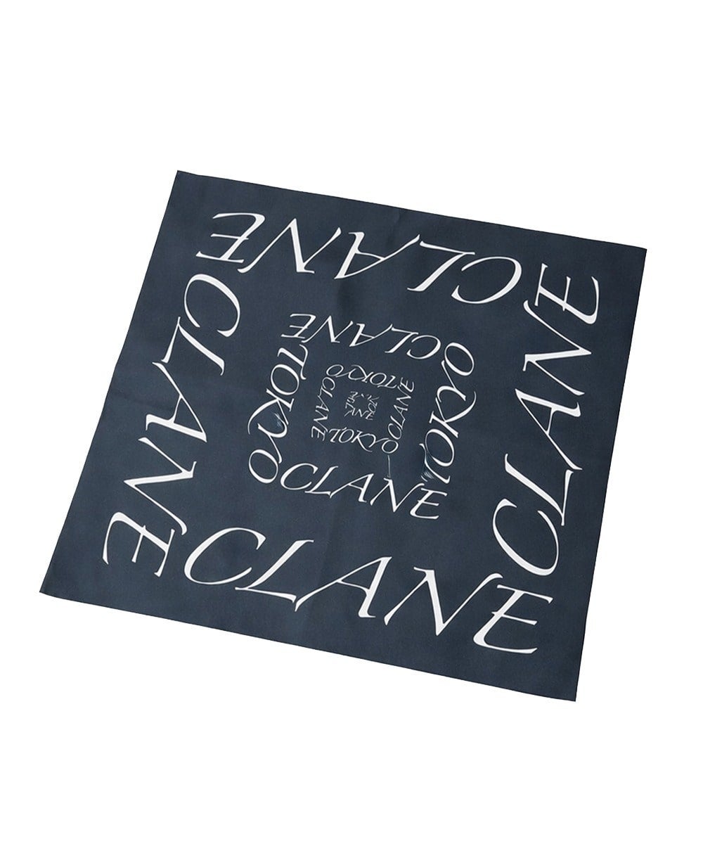 LOGO SILK SCARF - NAVY