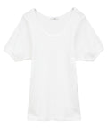 SCOOP LINE RIB TOPS - WHITE