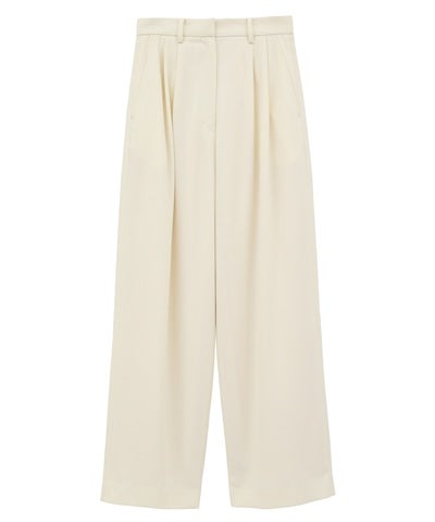 BASIC TUCK PANTS - IVORY