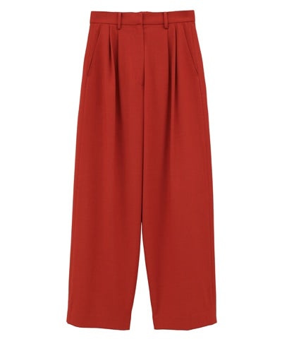 BASIC TUCK PANTS - RED