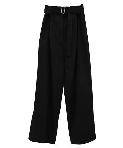 WAIST BELT DAD PANTS - BLACK