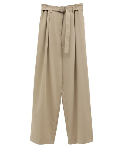 WAIST BELT DAD PANTS - BEIGE
