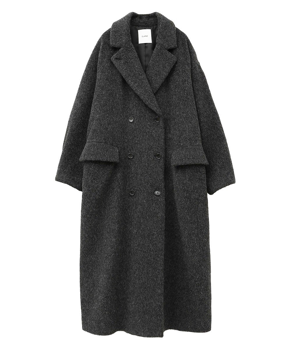 DOUBLE WOOL LONG COAT - GRAY