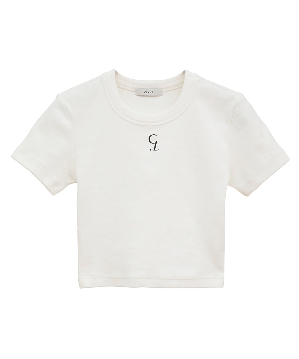 LOGO CROPPED TIGHT TEE - WHITE