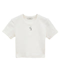 LOGO CROPPED TIGHT TEE - WHITE