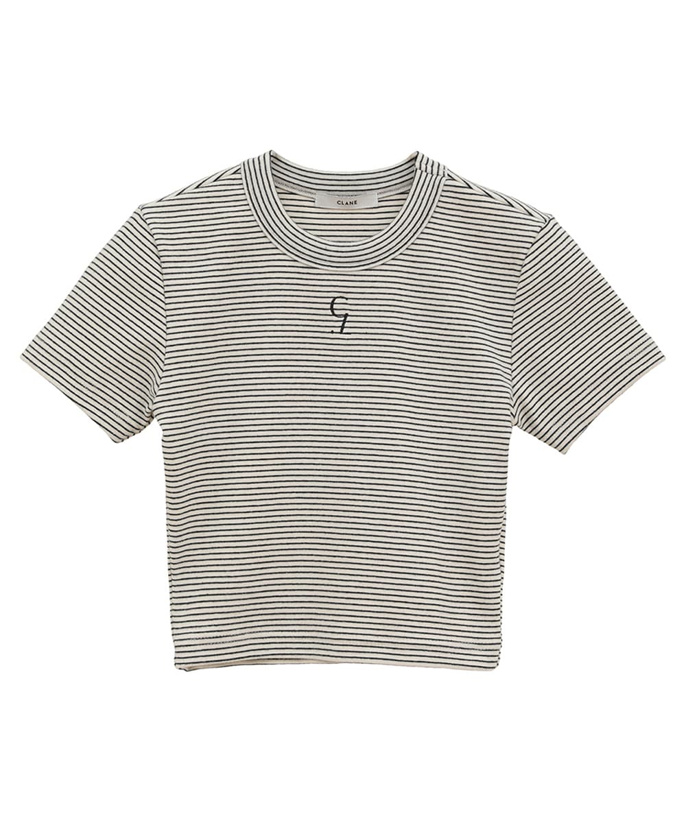 LOGO CROPPED TIGHT TEE - BORDER