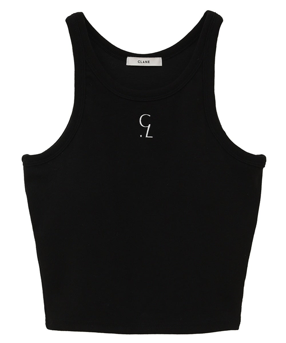 LOGO SLIM TANK TOPS - BLACK