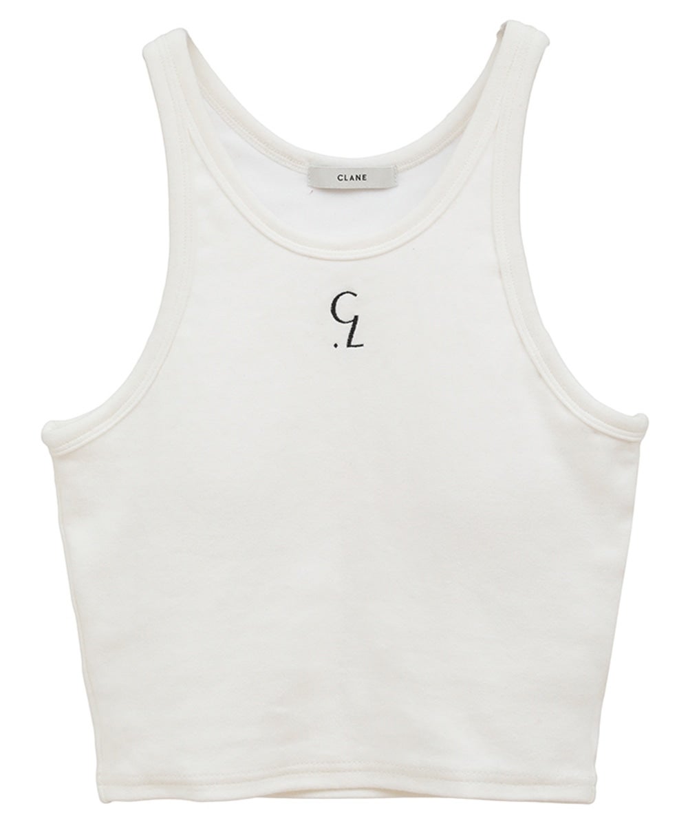 LOGO SLIM TANK TOPS - WHITE