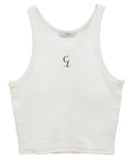 LOGO SLIM TANK TOPS - WHITE