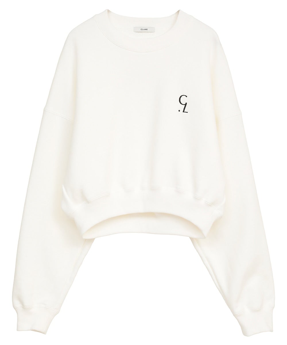 LOGO SHORT SWEAT TOPS - WHITE