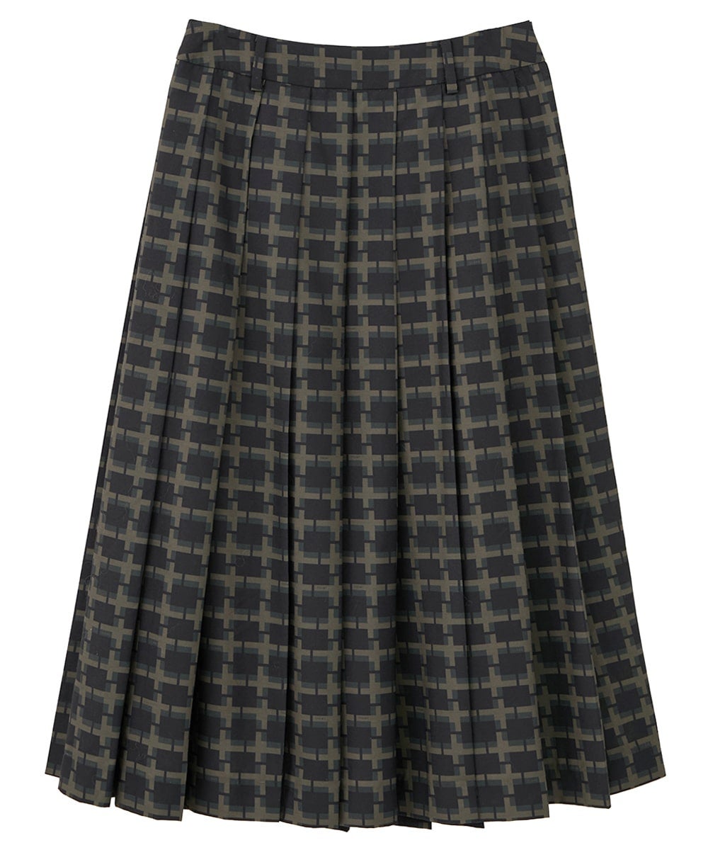 CLANE x FRGMT WALL GRAPHIC PLEATS SKIRT - BLACK