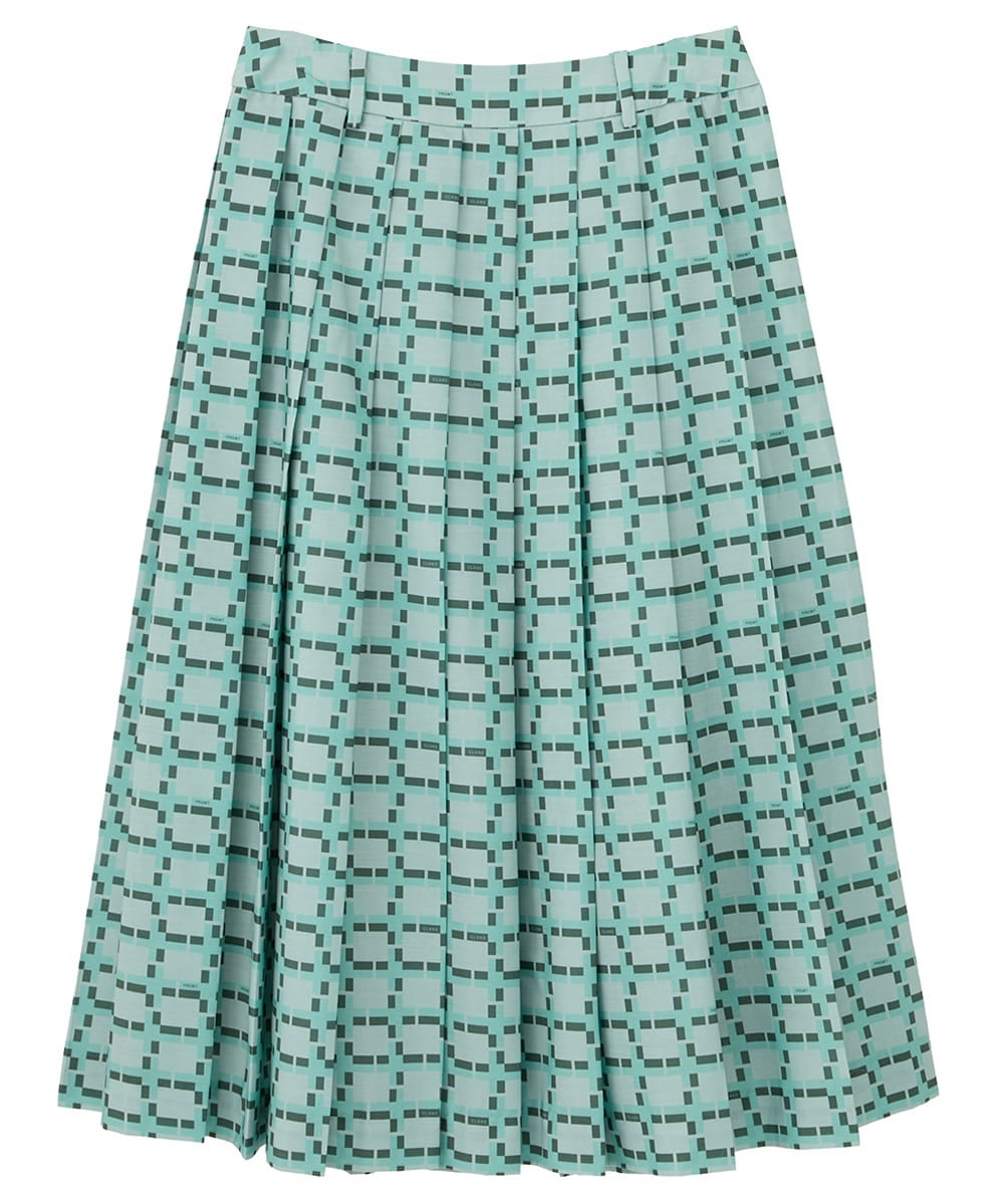 CLANE x FRGMT WALL GRAPHIC PLEATS SKIRT - KHAKI