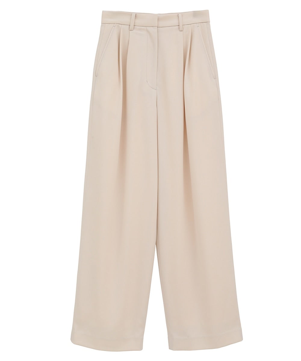 BASIC TUCK PANTS - IVORY