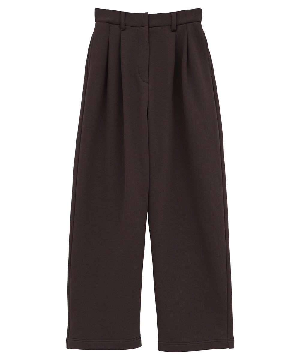 TWO TUCK SWEAT PANTS - BROWN