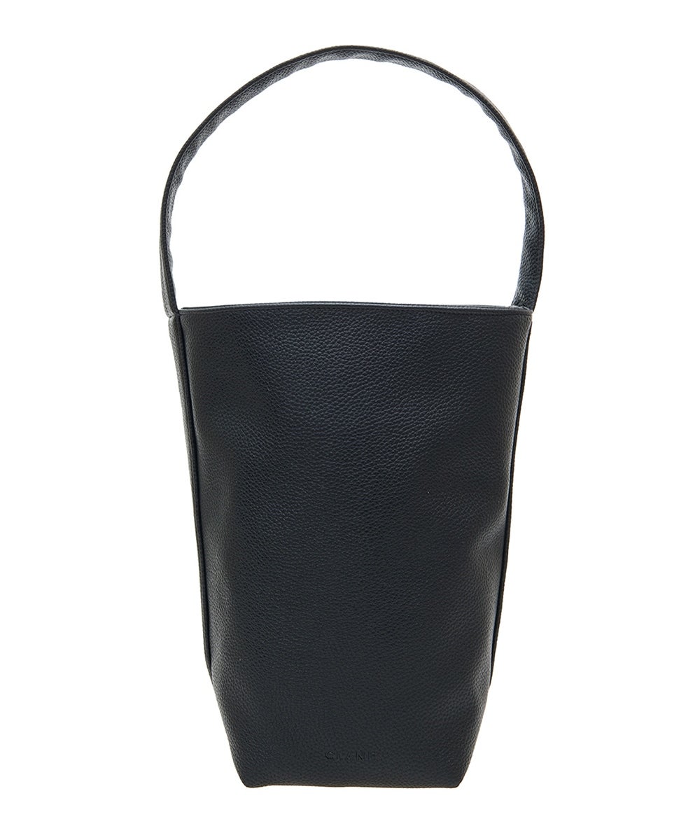 FAKE LEATHER MEDIUM TOTE BAG - BLACK