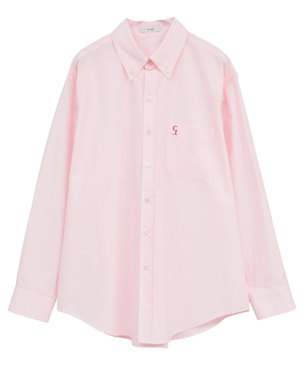 LOGO BUTTON-DOWN BASIC SHIRTS - PINK