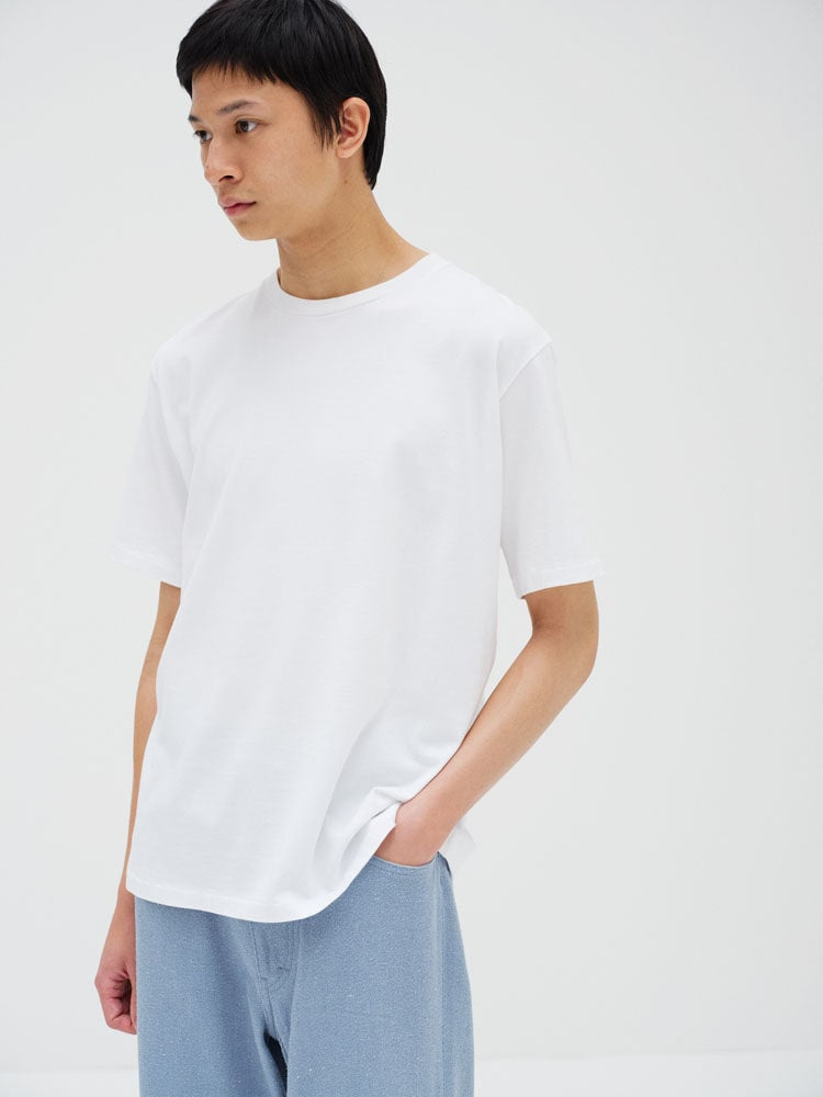 LUSTER PLAITING TEE - WHITE