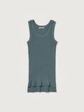 COTTON HIGH GAUGE RIB KNIT TANK - SAGE GRAY