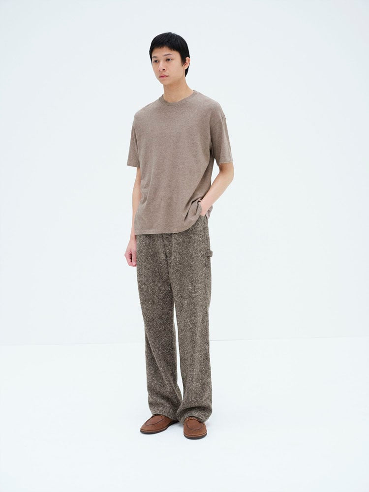 SEAMLESS CREW NECK TEE - TOP BROWN