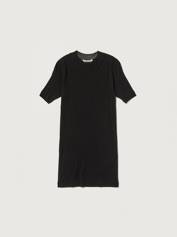 SUPER HIGH GAUGE SHEER RIB TEE - BLACK