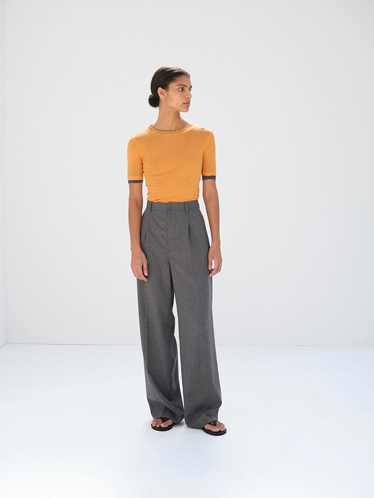 SUPER HIGH GAUGE SHEER RIB TEE - ORANGE