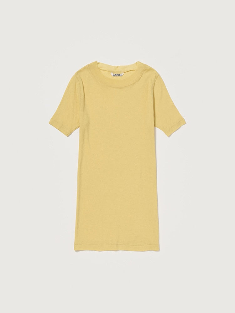 SUPER HIGH GAUGE SHEER RIB TEE - MUSTARD
