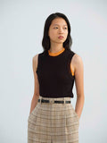 SUPER HIGH GAUGE SHEER RIB TANK TOP - BLACK