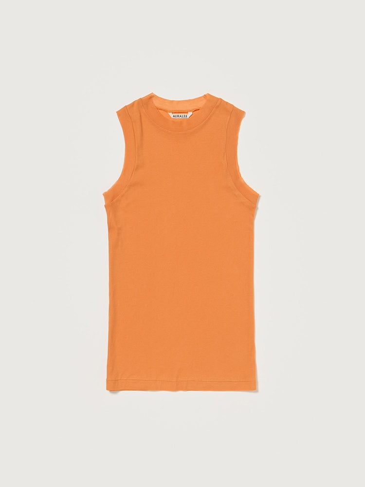 SUPER HIGH GAUGE SHEER RIB TANK TOP - ORANGE