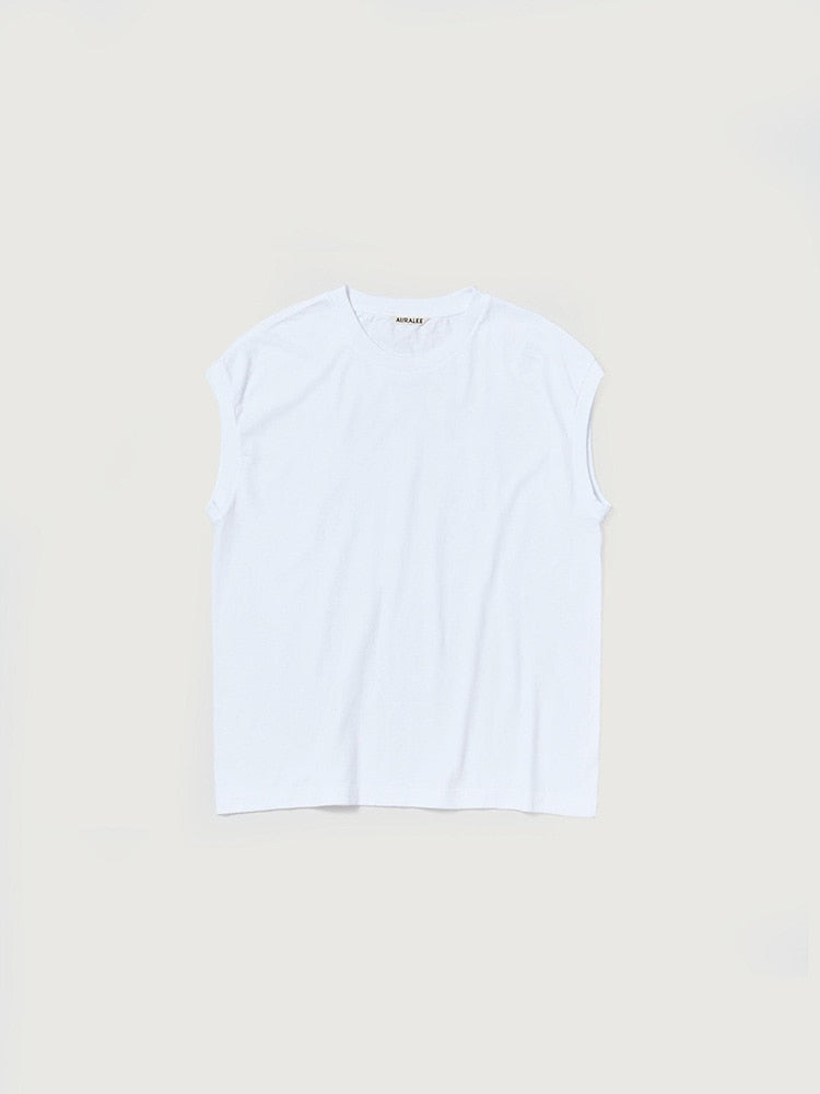 SEAMLESS CREW NECK SLEEVELESS - WHITE