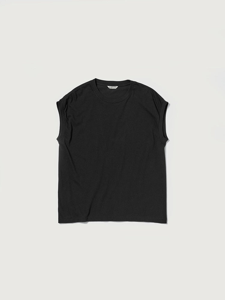 SEAMLESS CREW NECK SLEEVELESS - BLACK