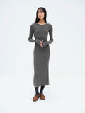 CASHMERE NEP KNIT DRESS - MIX GRAY