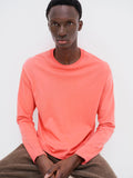 BRUSHED ORGANIC COTTON JERSEY L/S TEE - CORAL PINK