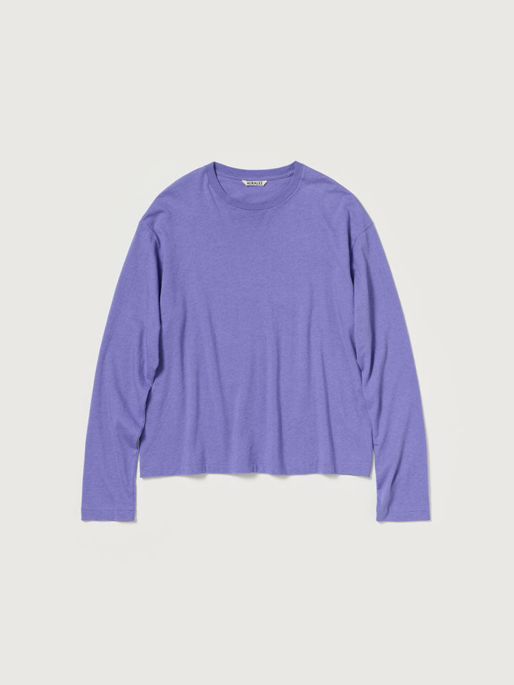 BRUSHED ORGANIC COTTON JERSEY L/S TEE - LIGHT PURPLE