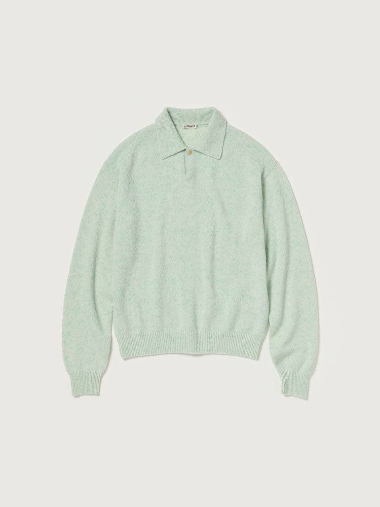 CASHMERE NEP KNIT POLO - MIX MINT