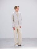 COTTON SILK STRIPE SHIRT - LIGHT GRAY STRIPE
