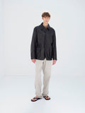 TEXTURED LAMB LEATHER BLOUSON - BLACK