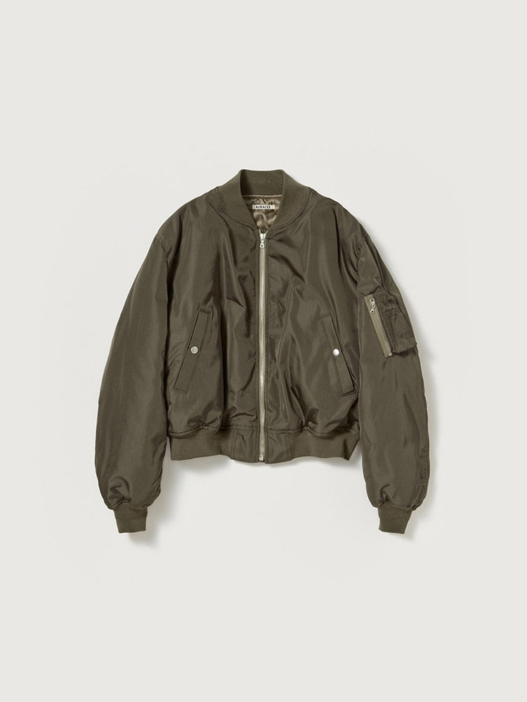 HIGH DENSITY SILK TWILL FLIGHT BLOUSON - DARK OLIVE