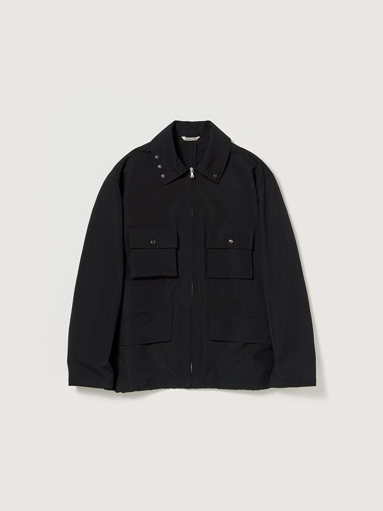 WOOL MAX CANVAS BLOUSON - BLACK
