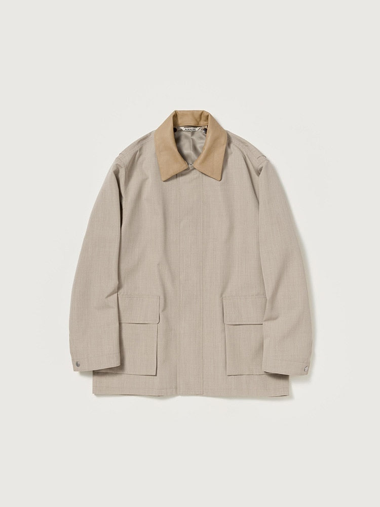 WOOL MAX CANVAS BLOUSON - TOP GRAY BEIGE